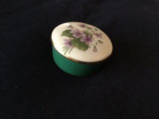 Vintage Porcelain Limoges France Keepsake/trinket Box - Floral Lid - Gold Trim