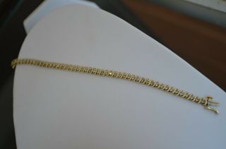 14k Yellow Gold Approx 1.  5ctw Diamond Long 7.  25in Vintage Tennis Bracelet 8.  3g