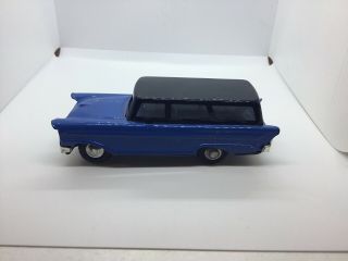 Vintage Tin Blue Black Station Wagon Friction Winding Toy Car Japan