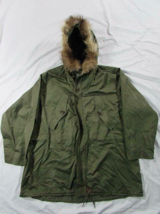 Vtg Nos Modified 1948 M48 Us Army Mountain Parka Cotton 40s 10th Division