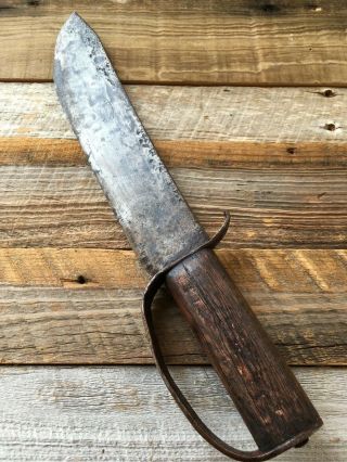 Sweet Vintage B.  A.  Stevens Co.  Large D Bowie Style Knife 100 Years Old Solid