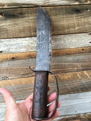 Sweet Vintage B.  A.  Stevens Co.  Large D Bowie Style Knife 100 Years Old SOLID 3