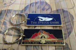 Vintage Spruce Goose Queen Mary Keychain Air Plane Howard Hughes Aviation Museum