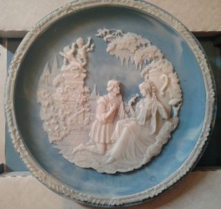 Incolay Cameo Plate " Shall I Compare Thee To A Summer 