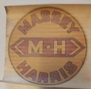 Rare Vintage Canadian " Massey - Harris M - H " Water Applied Decal - Old Stock