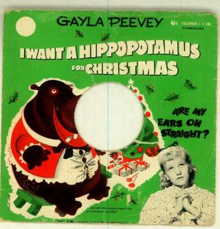 Gayla Peevey - I Want A Hippopotamus For Christmas - Vintage 45 - 1953 - Pic Sleeve