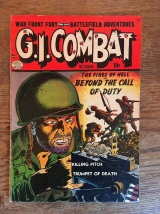 Gi Combat 1 1952 Golden Age Wwii Comic - Quality Comics Group - Shape Look