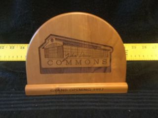 Rare 1997 John Deere Commons - “grand Opening” Wood Plaque - Nib