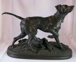 19th Century French Bronze Hound By Pierre Jules Mene (1810 - 1871)
