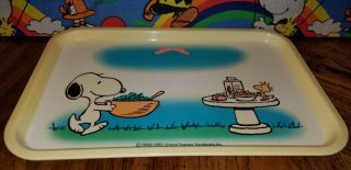 Vintage Peanuts Snoopy Serving Tray Made In Japan
