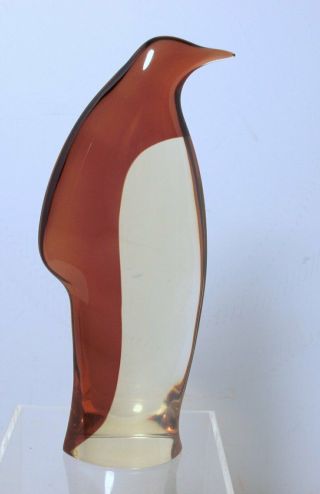 Large PALATNIK Penguin Lucite Acrylic Figurine Signed 3