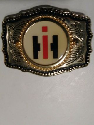 Awesome International Harvester Ih Logo Golt Toned Belt Buckle Made In Usa