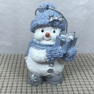 Encore Snow Buddies Snowman W/ Present Gift Christmas Tree Hanging Ornament