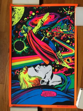 Astral Thor 1971 The Third Eye Black Light Poster Marvel 4006 Mighty Kirby