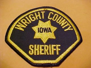 Wright County Iowa Police Patch Shoulder Size