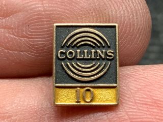 Collins 1/10 10k Gold Filled Vintage 10 Years Of Service Award Pin.