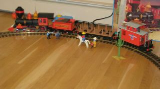Vintage Playmobil Steaming Mary G scale train set 4034 with 3 extra cars. 2