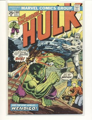Incredible Hulk 180 Marvel Value Stamp Intact 1st Wolverine Cameo Vg/fine Cond
