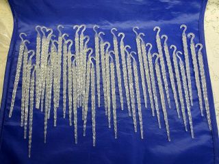 38 Vintage 1950s Christmas Plastic Glow In The Dark Icicles (green) Ornaments