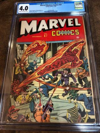 Marvel Mystery Comics 67 (timely,  1945) Cgc 4.  0 Human Torch