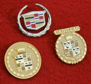3 Cadillac Crest Pin Hat Lapel Pin Emblem Accessory Badge Logo Grille Fleetwood