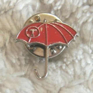 Vintage Enamel Lapel Hat Pin Travelers Insurance Red Umbrella
