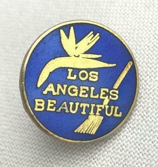 Vintage Los Angeles Hat/lapel Pin Navy Blue Gold Tone