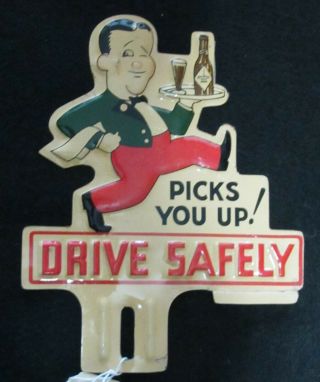 Vintage License Plate Topper Buckeye Beer Nos
