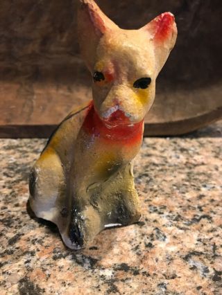 Vintage Carnival Prize Chalkware Puppy Dog Terrier