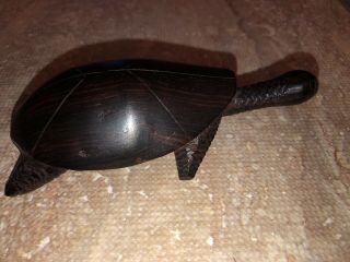 Vintage 5.  48” Hand Carved Ebony Wooden Turtle Tortoise