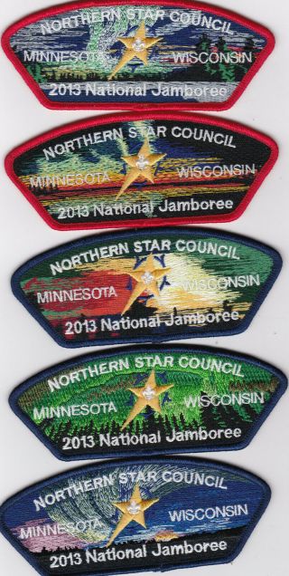 Jsp - 2013 National Jamboree - Northern Star Council - Set Of 5 Patches