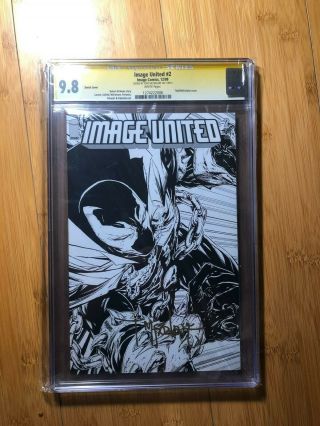Image United 2 9.  8 Cgc Spawn Variant Cover Signed By Mcfarlane Sketch