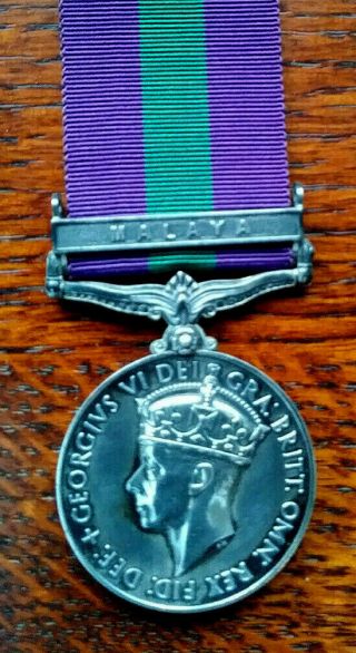 British Geo.  Vi General Service Medal Bar Malaya To Rifleman.  10th Gurkhas,  Ef,