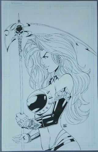 Lady Death 11 " X17 " Cover Art From Extinction Express.