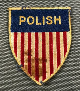 Post Ww2 Us Army Labor Service Polish Patch German Made 874g