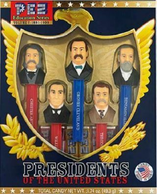 Pez Presidents Set Of 5 In Gift Box - Volume V (5) 1881 - 1909 Arthur Roosevelt,