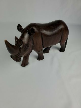 Wooden Rhinoceros Statue