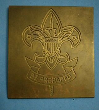 Old Boy Scouts Of America Be Prepared Logo Brass Engraving Plate