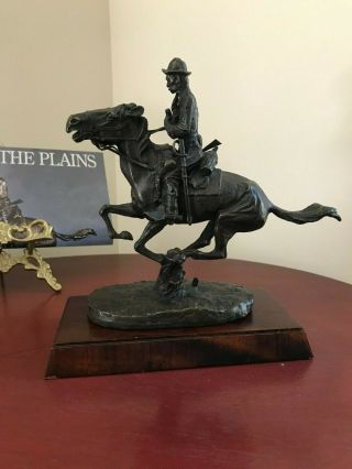 Trooper Of The Plains 1988 Frederic Remington Bronze Sculpture Franklin