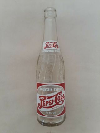 12oz Pepsi - Cola Double Dot Fountain Syrup Acl Soda Bottle Des Moines Iowa