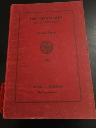 City Of York Fire Department Annual Report 1932