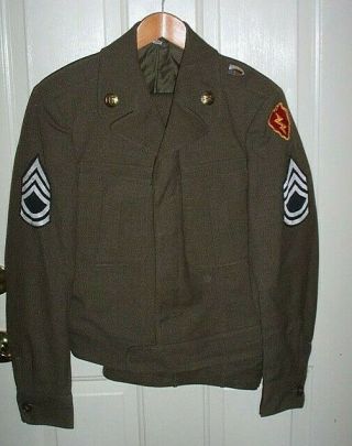 N,  1948,  Complete U.  S.  Army Uniform,  Ike Jacket,  Pants,  Shirt.  Cap,  Tie & B