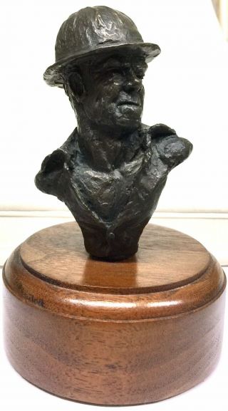 Bronze Western Sculpture “the Oil Man”jack Stevens 1985 1/50 Roughneck Oilfield
