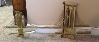 Curtis Jere/artisan House Brass Wall Hanging Of The Brooklyn Bridge,  Signed