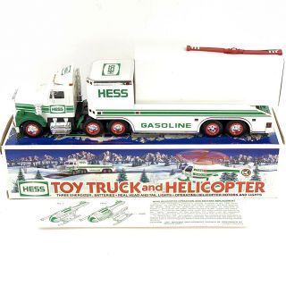 1995 Hess Toy Truck And Helicopter With Lights