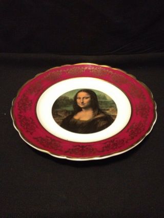 Limoges Mona Lisa 8 " Porcelain Plate Gold Trim Made In France