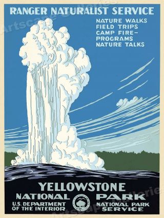 1930s Yellowstone National Park Vintage Style Wpa Travel Poster - 20x28