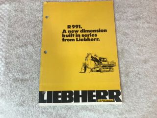 Rare 1970s Liebherr R991 Hydraulic Excavator Dealer Brochure Poster