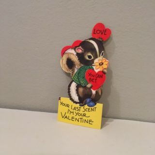 Vtg Valentine Card Skunk Your Last Scent 40 