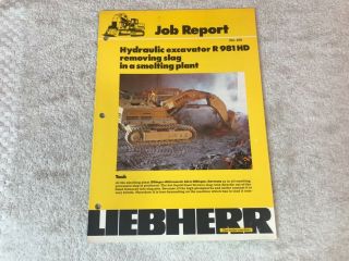 Rare 1970s Liebherr R981 Hydraulic Excavator Dealer Brochure